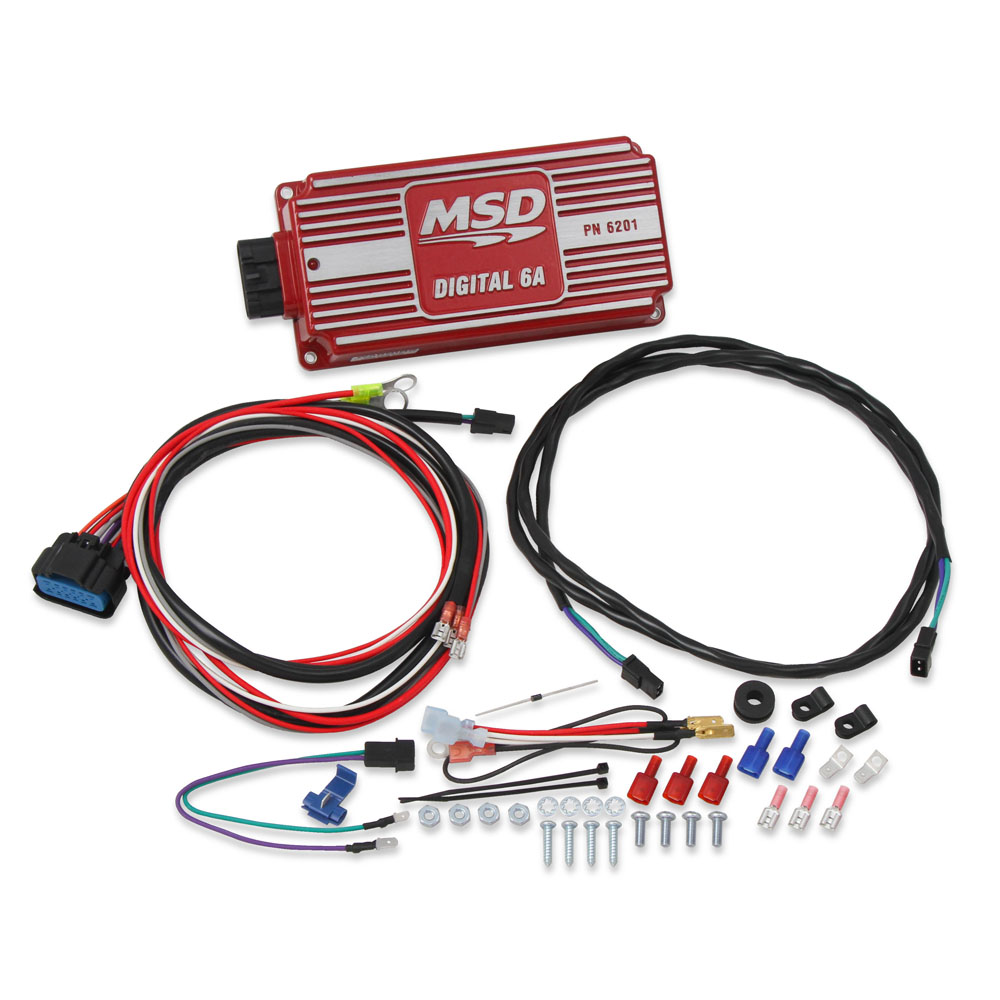 MSD Ignition Control Box 6201; Digital 6A Digital 135 mJ Red Powdercoat Aluminum 