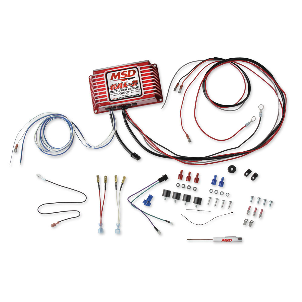 MSD Ignition Control Box 6421; 6AL2 with 2 Step Digital 135 mJ Red Aluminum 