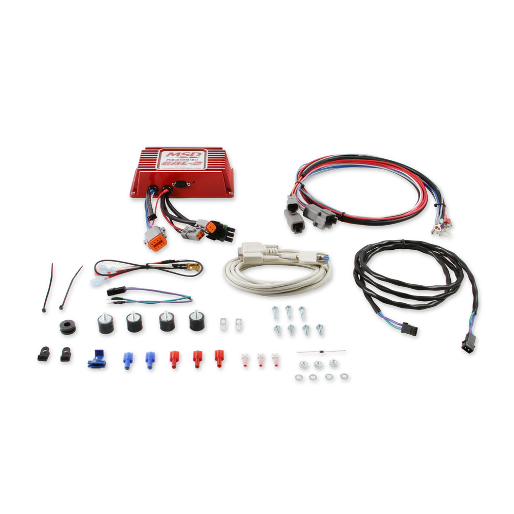 MSD Ignition Control Box 6530; Programmable 6AL2 Digital 135 mJ Red Powdercoat Aluminum 
