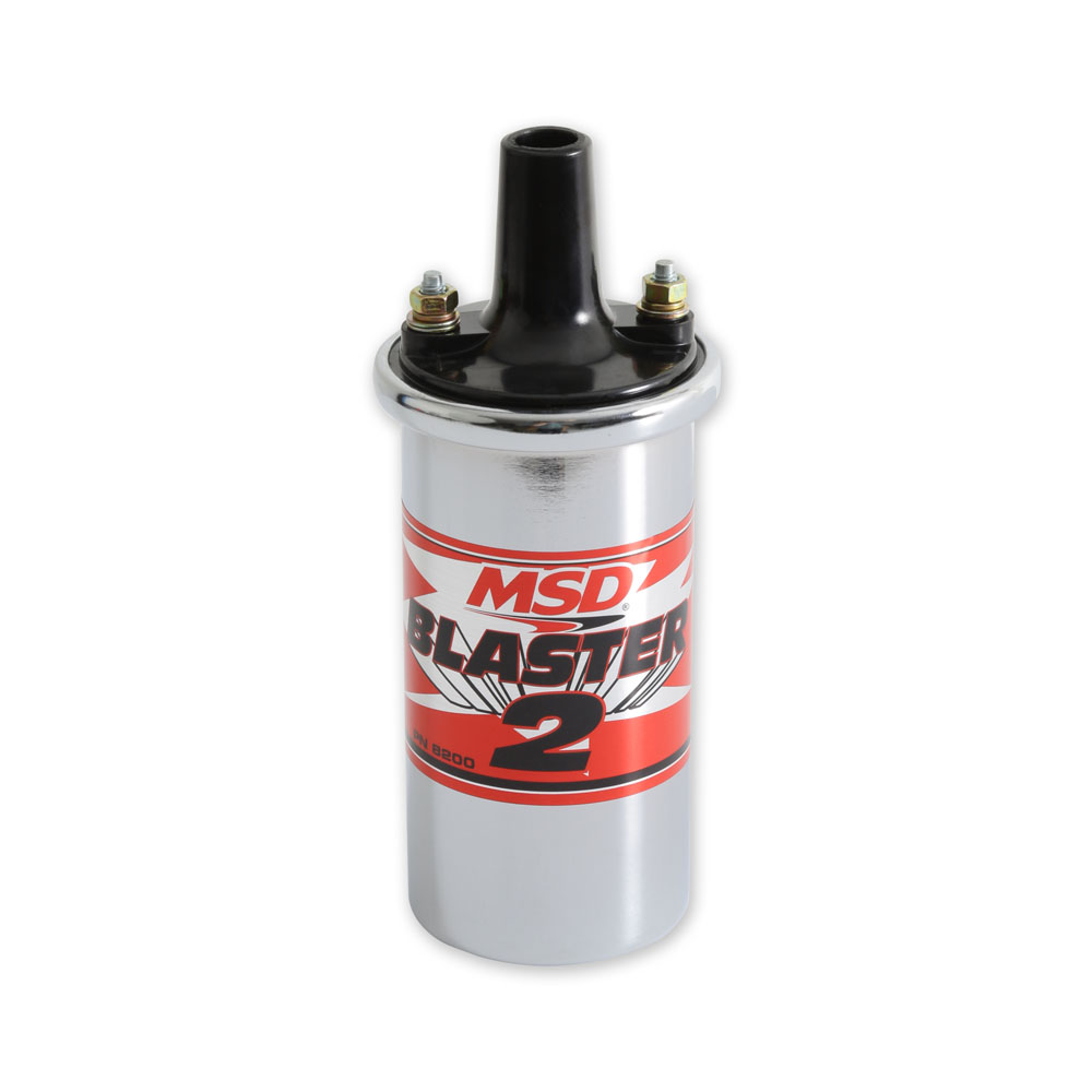 MSD Ignition Coil 8200MSD; Blaster 2 Chrome 45000 Volt Canister Socket 