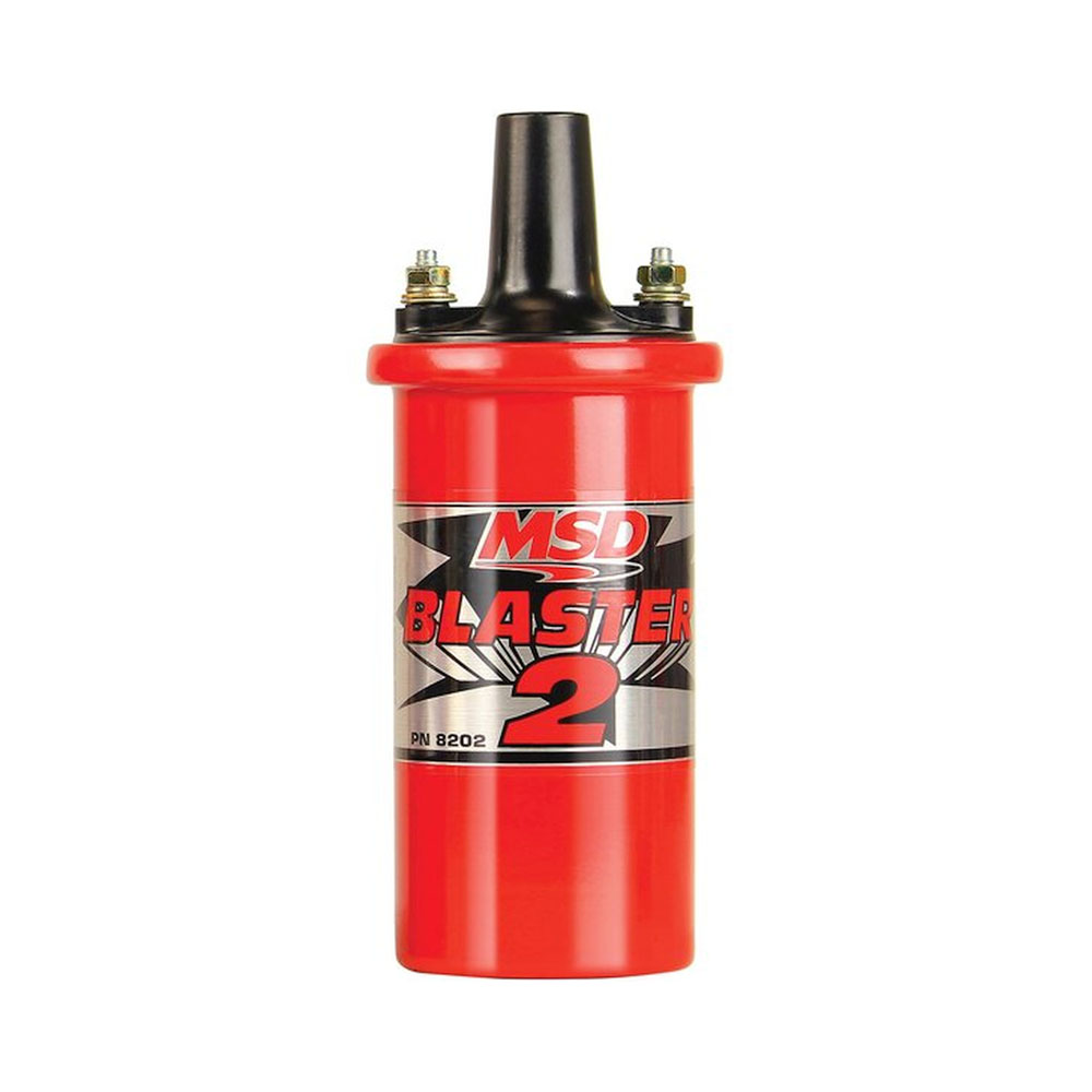 MSD Ignition Coil 8202; Blaster 2 Red 45000 Volt Canister Points, Socket 