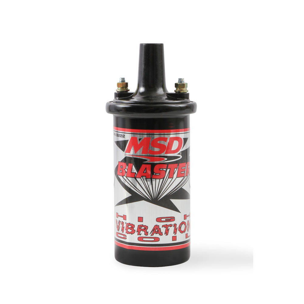 MSD Ignition Coil 8222; Blaster High Vibration Black 45000 Volt Canister Points, Socket 