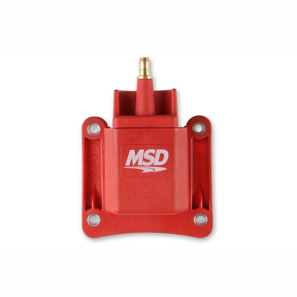 MSD Ignition Coil 8226; Blaster Red 44000 Volt E Core HEI, Male for 1983 to 2006 GM 