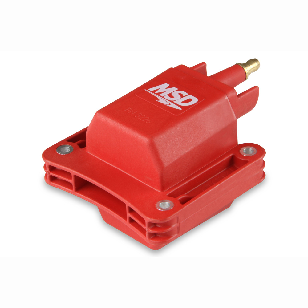MSD Ignition Coil 8226; Blaster Red 44000 Volt E Core HEI, Male for 1983 to 2006 GM 