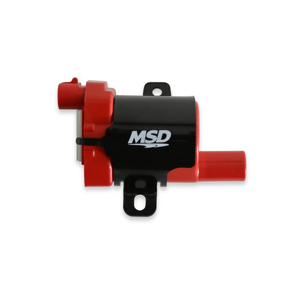 MSD Ignition Coils 82638; Blaster Red/Black 37000 Volt Coil Pack Socket, Female for 1999 to 2007 GM LS 