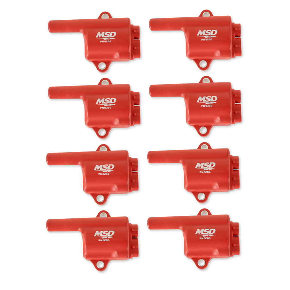 MSD Ignition Coils 82868; Red 44000 Volt Coil Pack Points, Socket for Chevy Truck LQ 