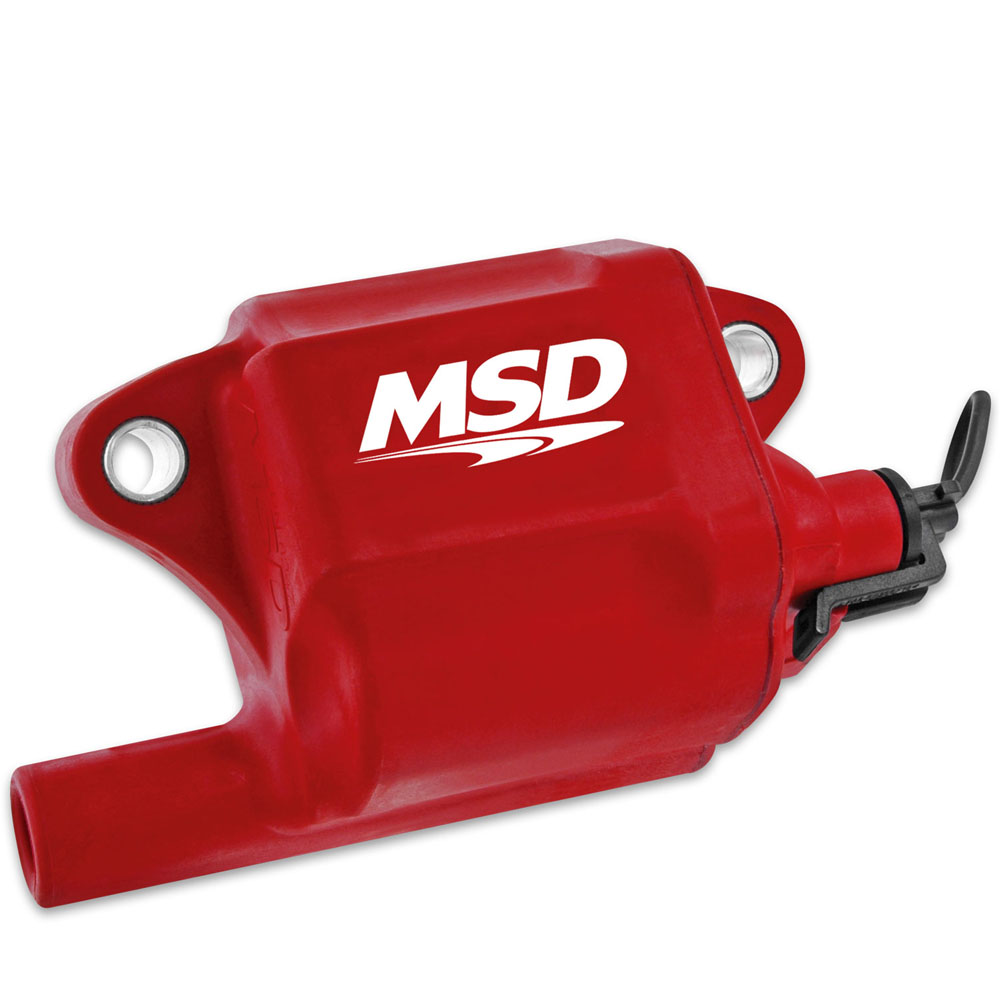 MSD Ignition Coil 8287; Pro Power Red 44000 Volt Coil Pack Points, Socket for Chevy LS2, LS7 
