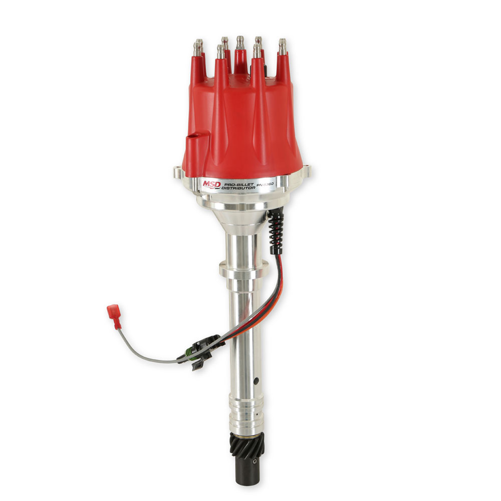 MSD Distributor 8360; Pro Billet, Ready to Run Vacuum, Mechanical Magnetic for Chevy 262 to 400, 396 to 454 