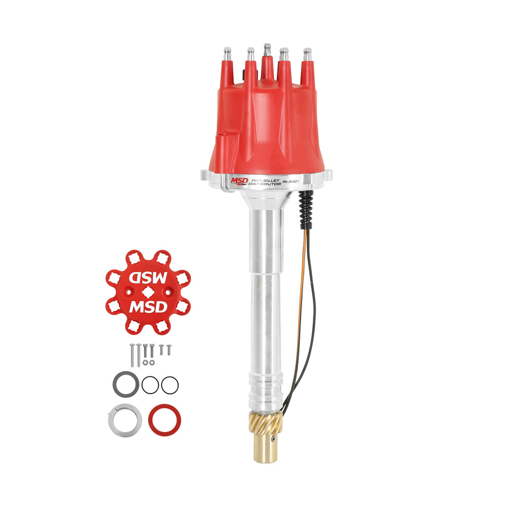 MSD Distributor 85501; Pro Billet Locked Advance Magnetic for Chevy 262 to 400, 396 to 454 