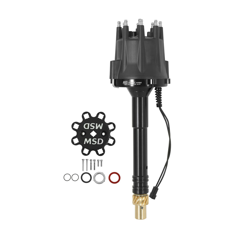 MSD Distributor 85505; Pro Billet Locked Out Locked Advance Magnetic for Chevy 262 to 400, 396 to 454 