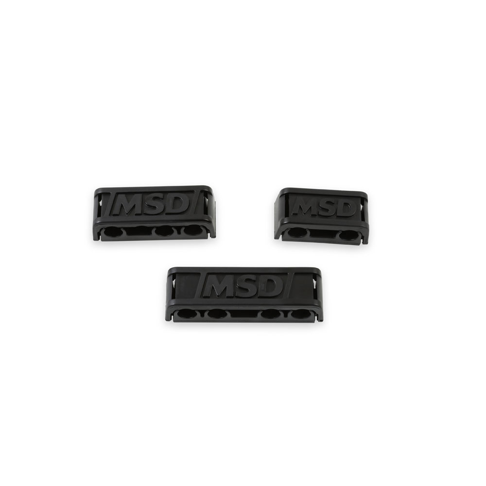 MSD Spark Plug Wire Holder 8843; Wire Seperators 8.500 mm Clip On Black Plastic 