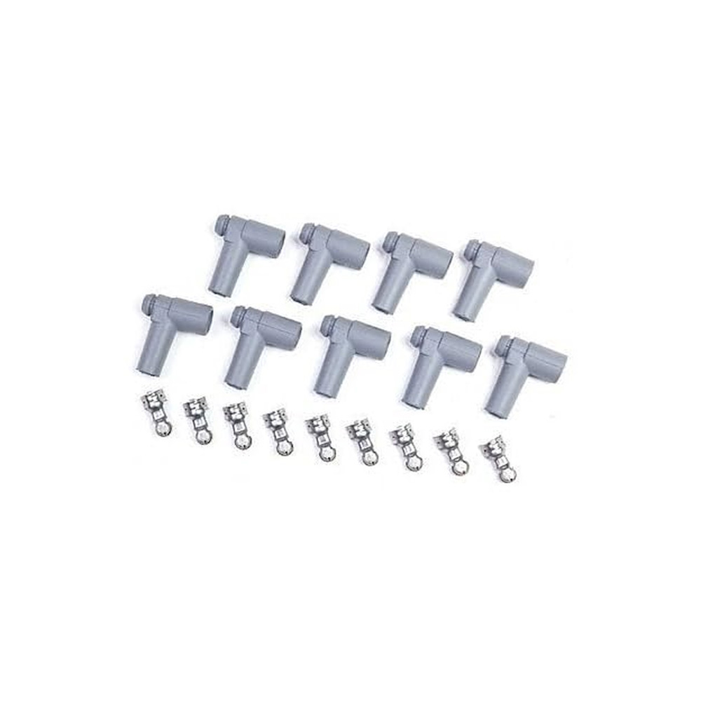 MSD Spark Plug Wire Boot Kit 8849; 90 deg. Gray Silicone HEI, Male 