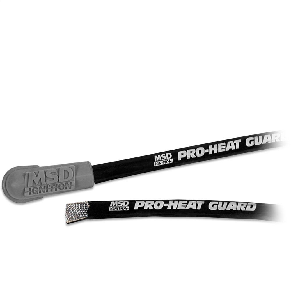 Photo for MSD Spark Plug Wire Heat Sleeve 3411; Pro Heat Guard 1000 deg. F 9.000 mm (3/8 in. ID) 25 ft. Black Glass Woven Core 