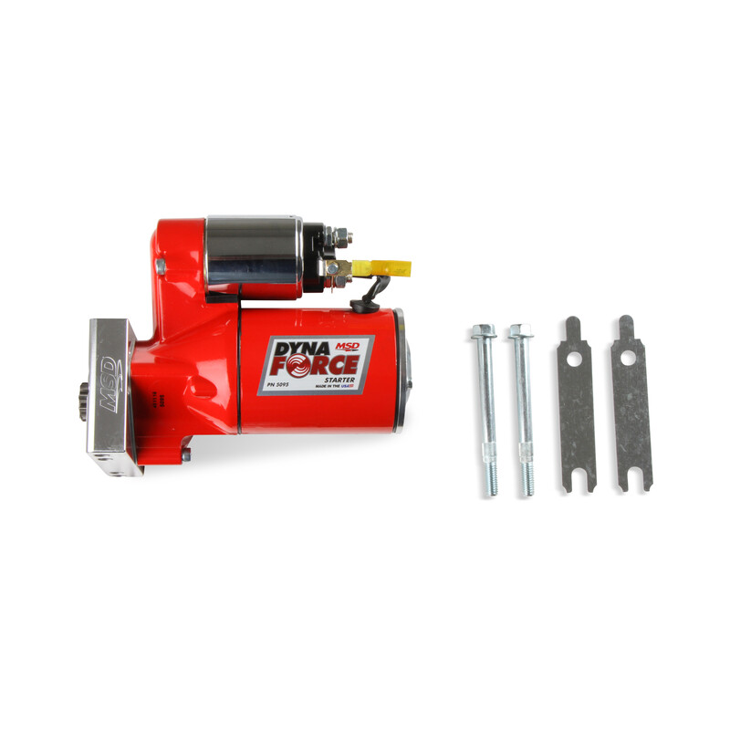 MSD Starter 5095; DynaForce Red 153, 168 Tooth 3.40 HP Hitachi 2 Bolt for Chevy 262 to 400, 396 to 454 