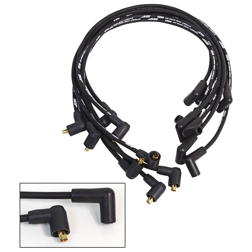 MSD Spark Plug Wire Set 5564; Street Fire 8.000 mm Black Spiral Core 90 deg. Female/Socket for Chevy 262 to 400 
