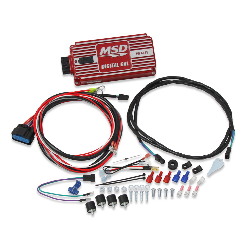 MSD Ignition Control Box 6425; 6AL Digital 135 mJ Red Powdercoat Cast Aluminum 
