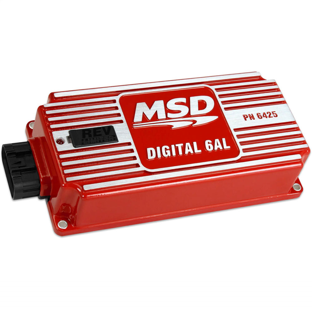 MSD Ignition Control Box 6425; 6AL Digital 135 mJ Red Powdercoat Cast Aluminum 