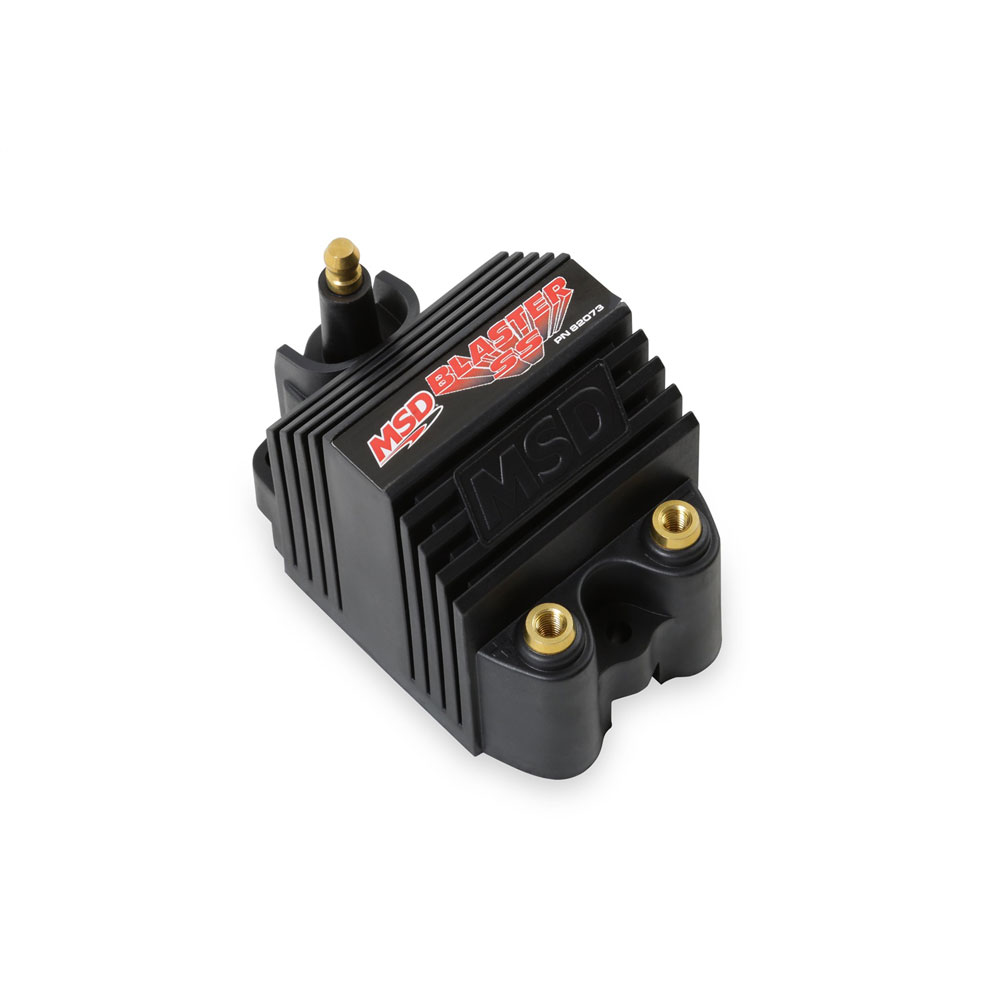 MSD Ignition Coil 82073; Blaster SS Black 40000 Volt E Core HEI, Male 