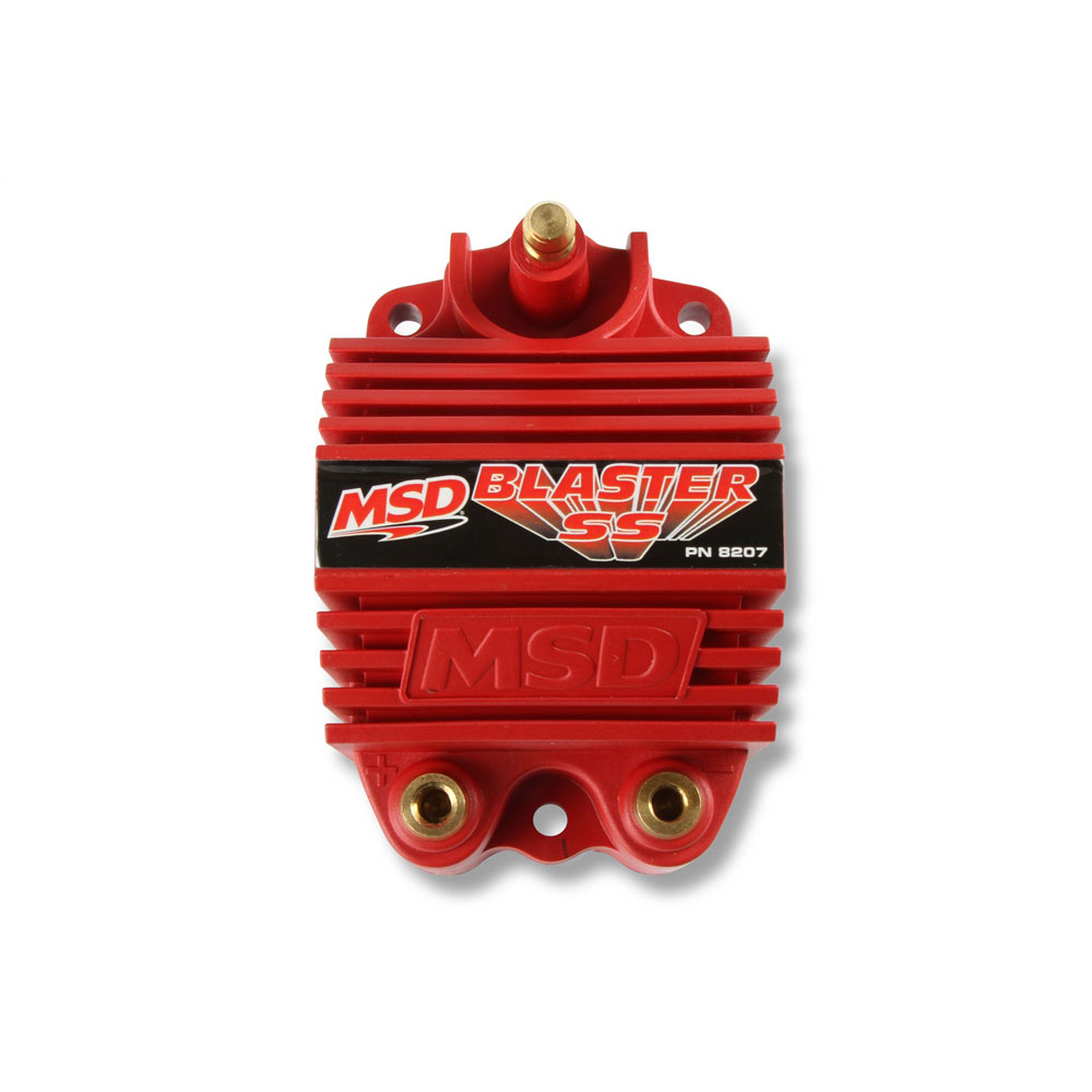 MSD Ignition Coil 8207; Blaster SS Red 40000 Volt E Core HEI, Male 