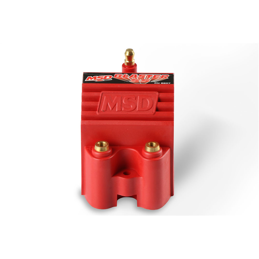 MSD Ignition Coil 8207; Blaster SS Red 40000 Volt E Core HEI, Male 