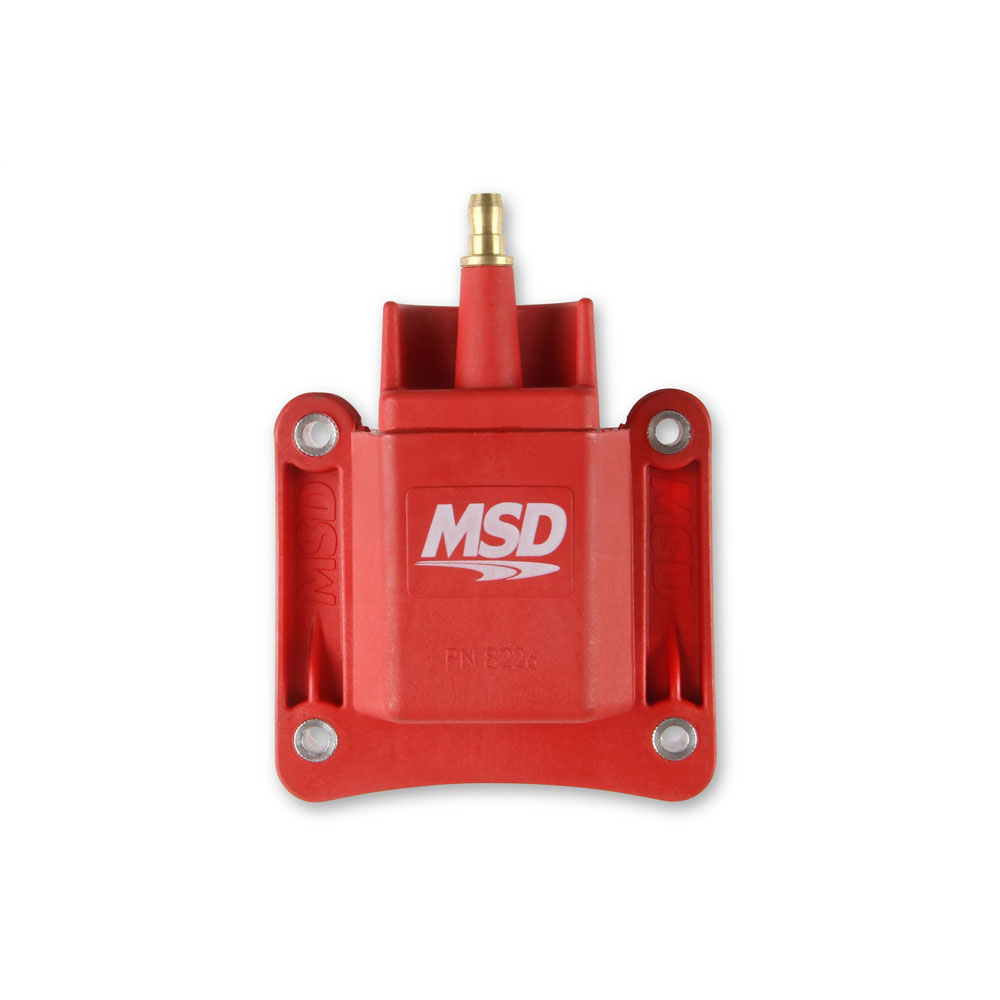 MSD Ignition Coil 8226; Blaster Red 44000 Volt E Core HEI, Male for 1983 to 2006 GM 