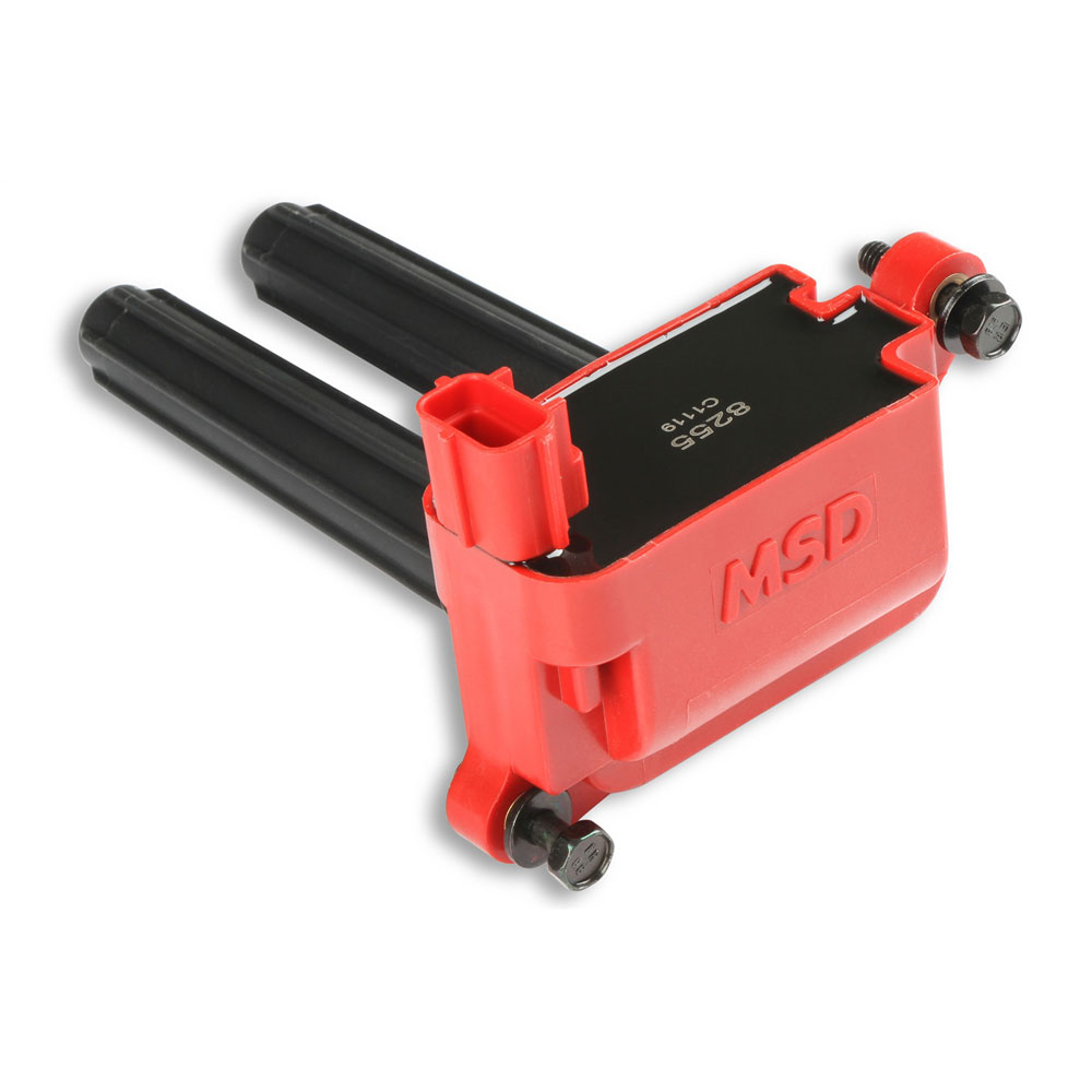 MSD Ignition Coil 8255; Red Coil Pack HEI, Male for Chrysler 6.1L HEMI 