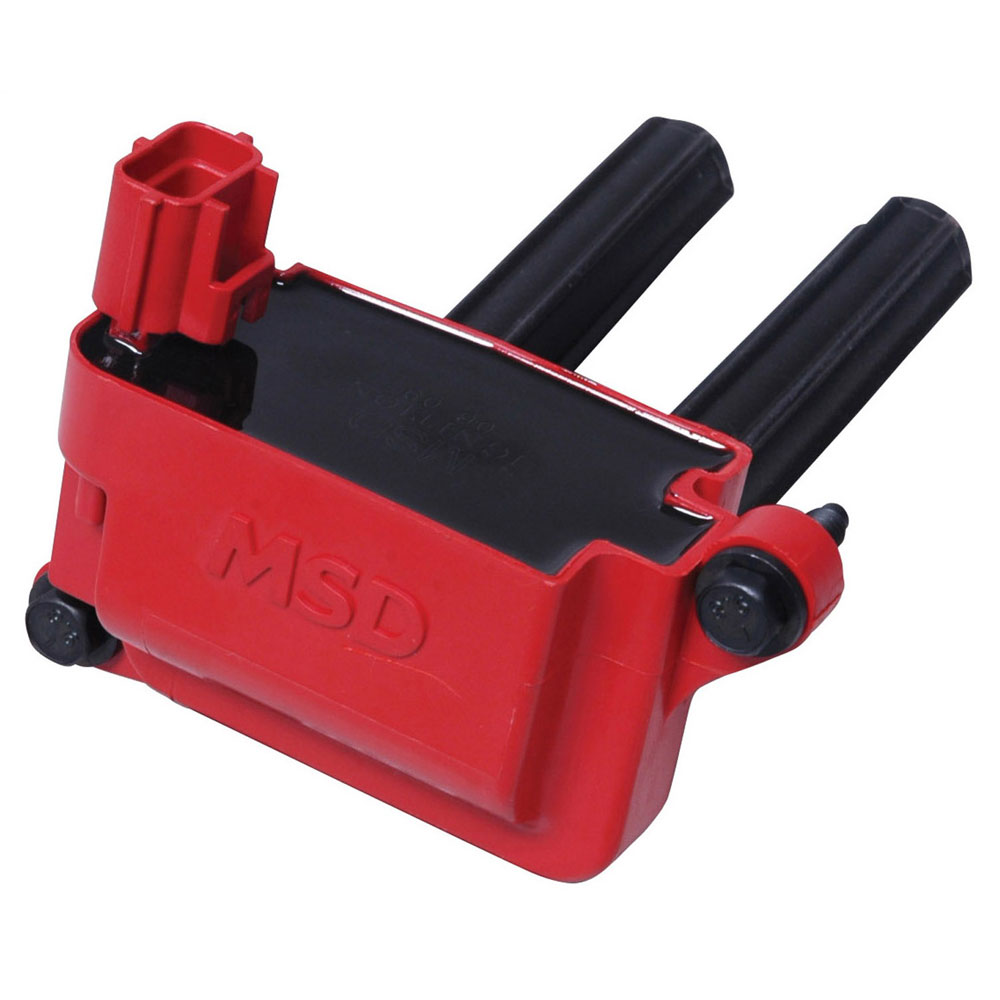 MSD Ignition Coil 8255; Red Coil Pack HEI, Male for Chrysler 6.1L HEMI 