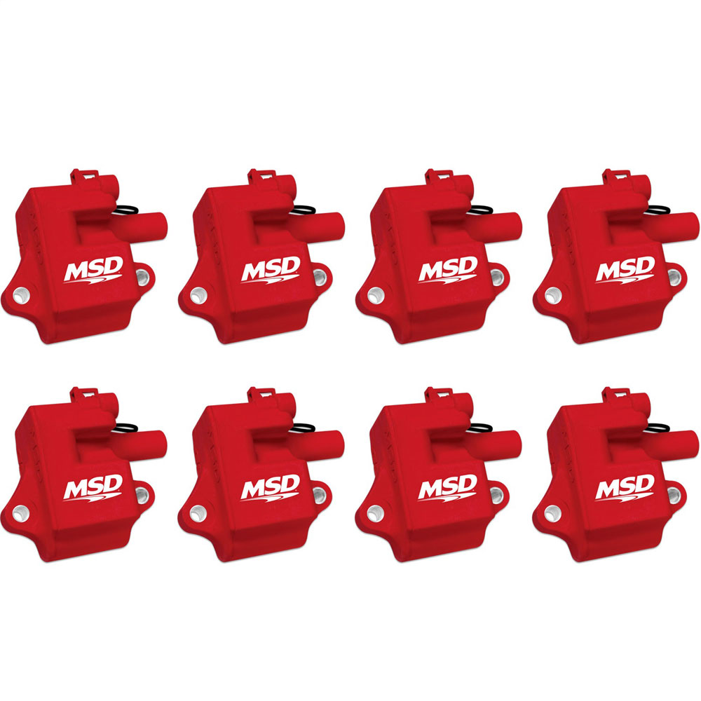 Photo for MSD Ignition Coil 82858; Multiple Spark Coil Red 44000 Volt Coil Pack Points, Socket for Chevy LS