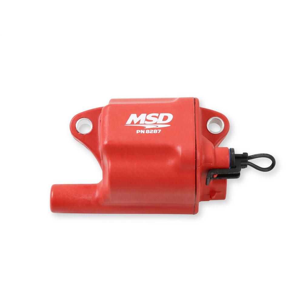 MSD Ignition Coil 82878; Pro Power Red 40000 Volt Coil Pack Female, Socket for 2006 to 2009 GM LS 