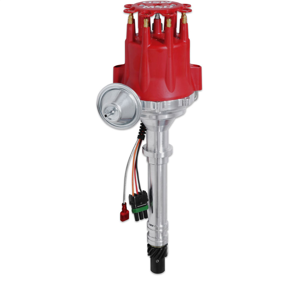 MSD Distributor 8360; Pro Billet, Ready to Run Vacuum, Mechanical Magnetic for Chevy 262 to 400, 396 to 454, 502 