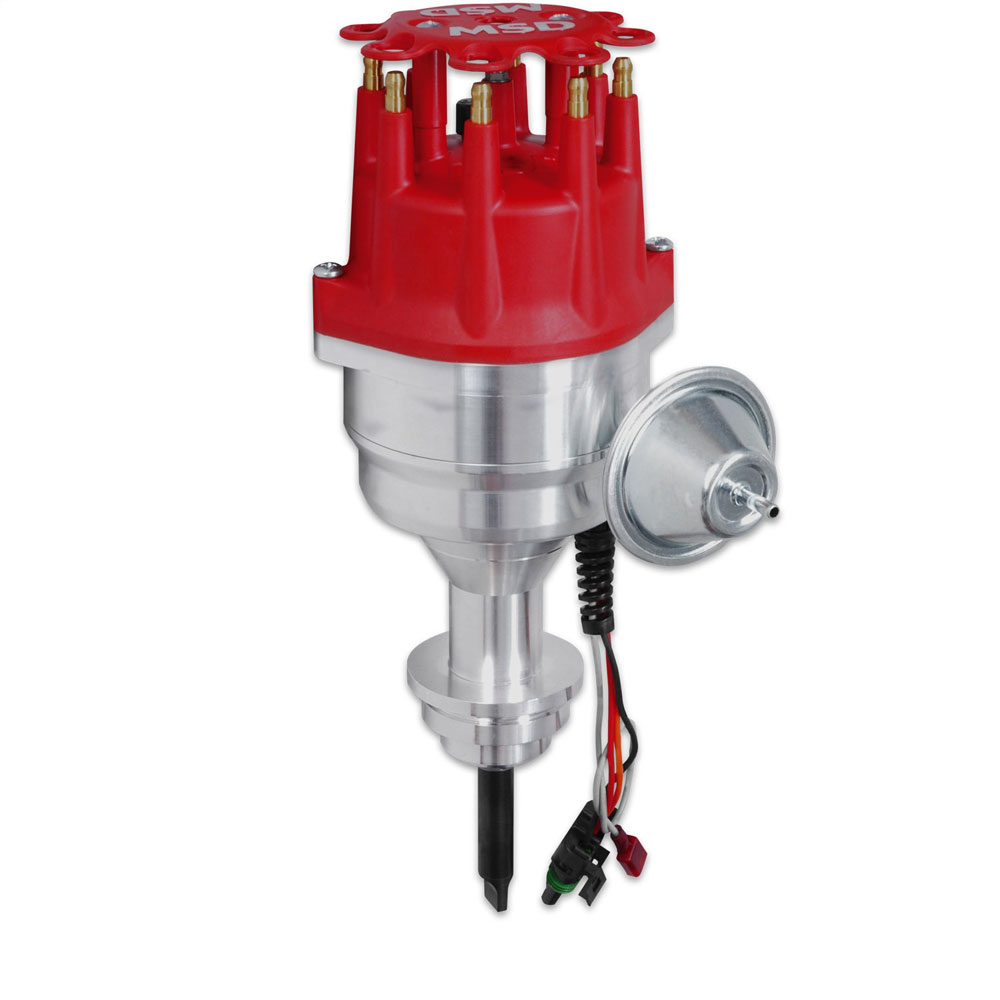 MSD Distributor 8386; Pro Billet, Ready to Run Vacuum, Mechanical Magnetic for Chrysler 350 to 400 B 