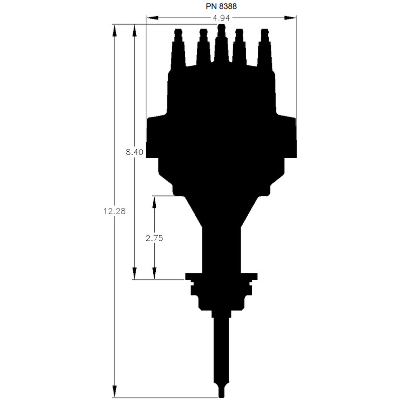 MSD Distributor 8388; Ready to Run Vacuum, Mechanical Magnetic for Chrysler 273 to 360 LA 
