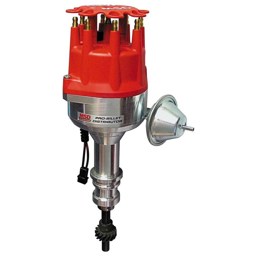 MSD Distributor 8478; Pro Billet Street Vacuum, Mechanical Magnetic for Ford 351W 