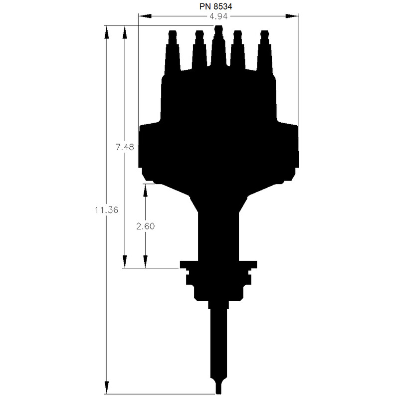 MSD Distributor 8534; Billet Mechanical Magnetic for Chrysler 273 to 360 LA 