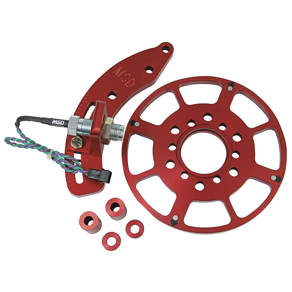 Photo for MSD Ignition Crank Trigger Kit 8615; Flying Magnet 8.000 in. Billet Aluminum for Chevy 262 to 400 