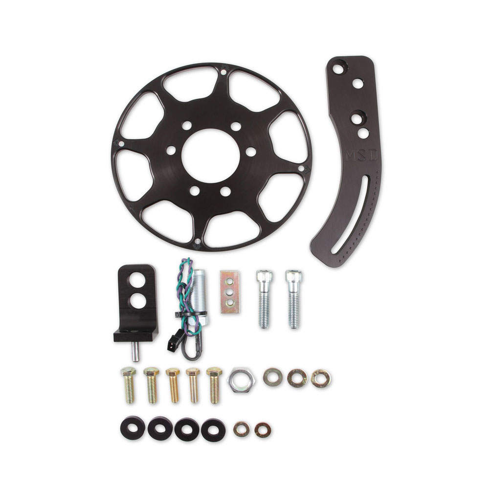 MSD Ignition Crank Trigger Kit 86203; Flying Magnet Crank Trigger 8.000 in. Auminum for Chevy 396 to 454 