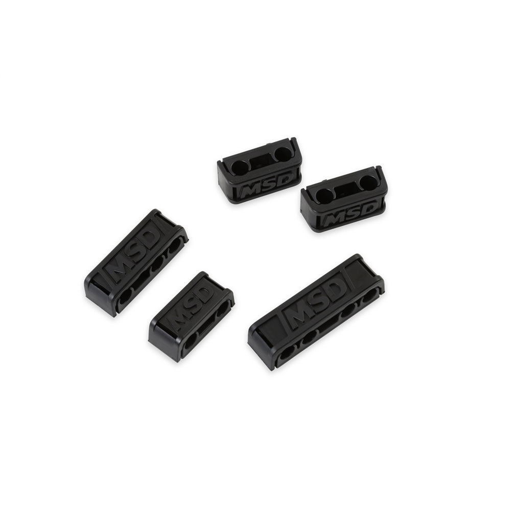 MSD Spark Plug Wire Holder 8843; Wire Seperators 8.500 mm Clip On Black Plastic 