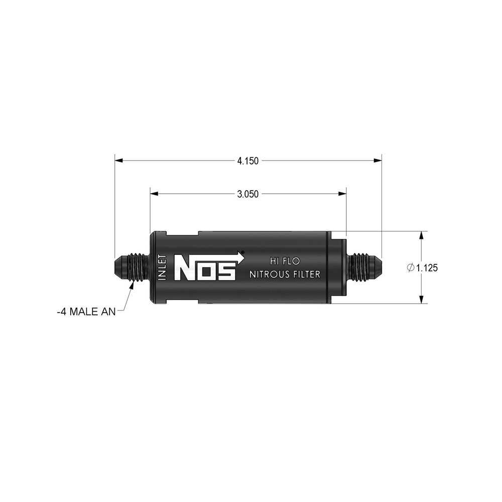 NOS Nitrous Oxide Filter 15555NOS; Black 