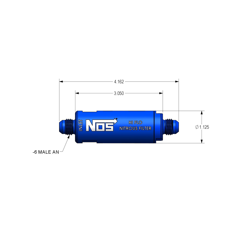 NOS Nitrous Oxide Filter 15557NOS; Blue 