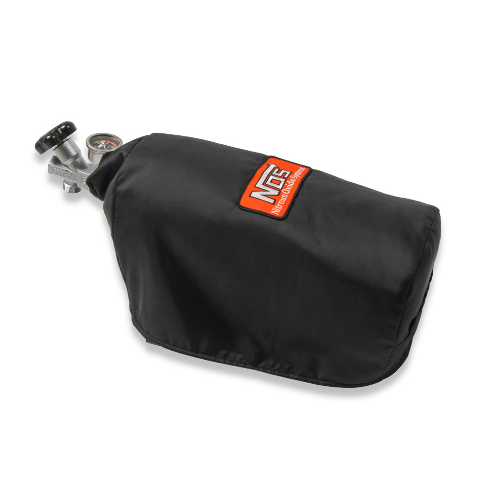 NOS Nitrous Oxide Bottle Blanket 14165BNOS; Bottle Blanket Black with NOS Patch Nylon 7.000 in. 10 lbs. 