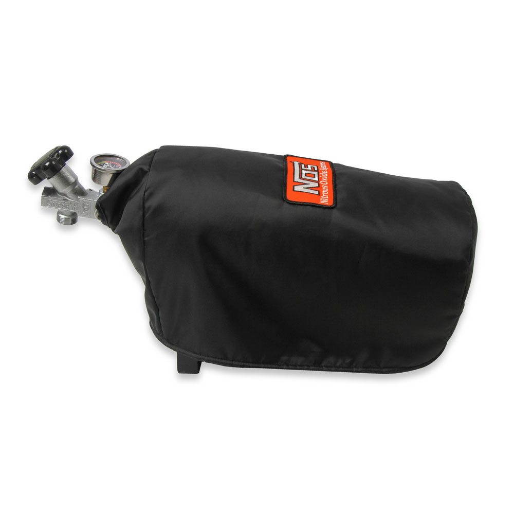 NOS Nitrous Oxide Bottle Blanket 14165BNOS; Bottle Blanket Black with NOS Patch Nylon 7.000 in. 10 lbs. 