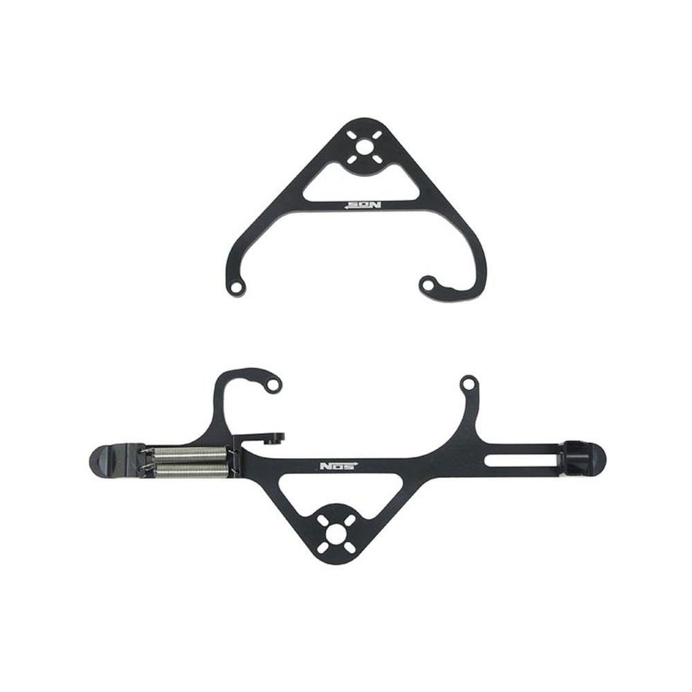 NOS Nitrous Oxide Solenoid Mounting Bracket 16516NOS; Black Anodized Billet Aluminum Straight 2 Solenoid 