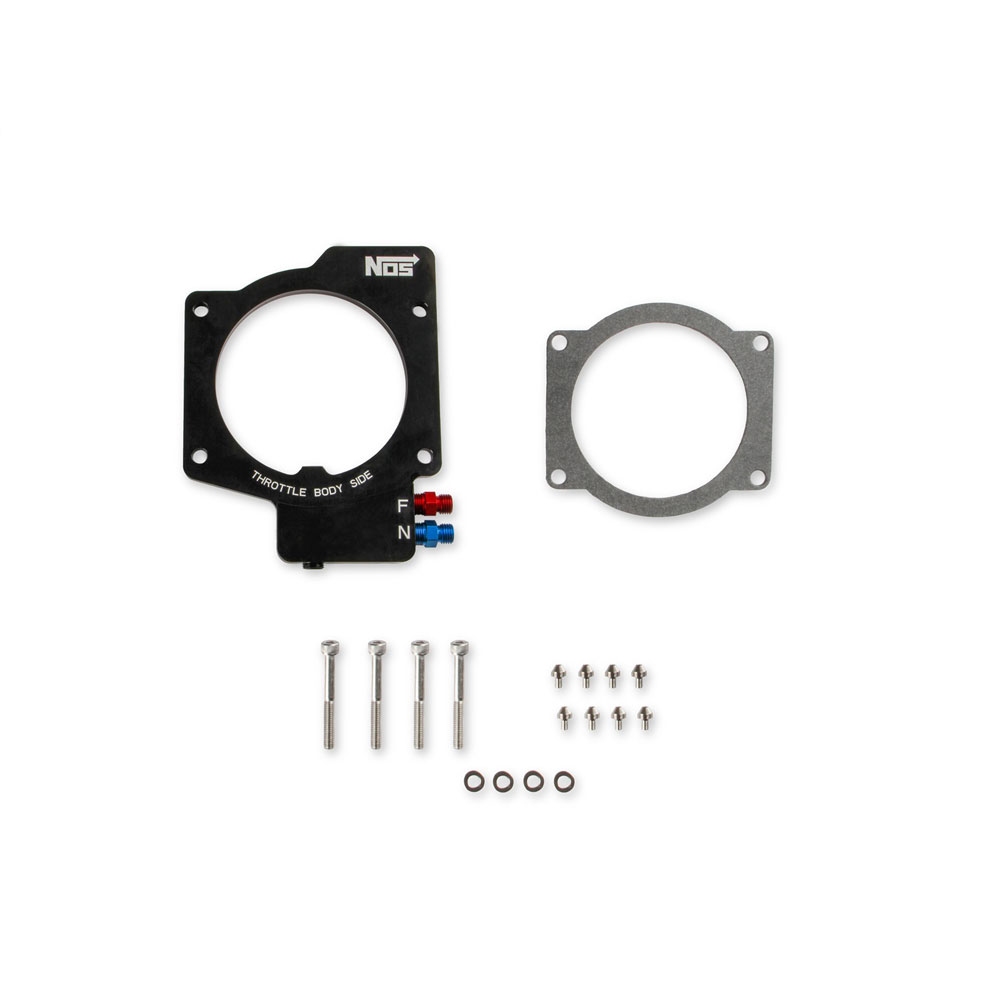 Nitrous Oxide System (NOS) Nitrous Oxide Plate 13436NOS; 150 HP EFI Plate and Nozzle 90.000 mm 4 Bolt LS Throttle Body for GM LS 