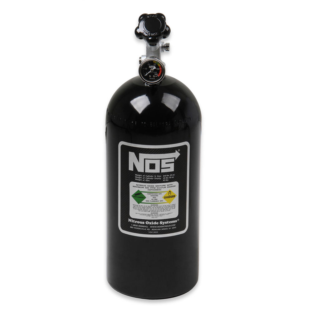 Nitrous Oxide System (NOS) Nitrous Oxide Bottle 14745BNOS; Black 10 lbs. 