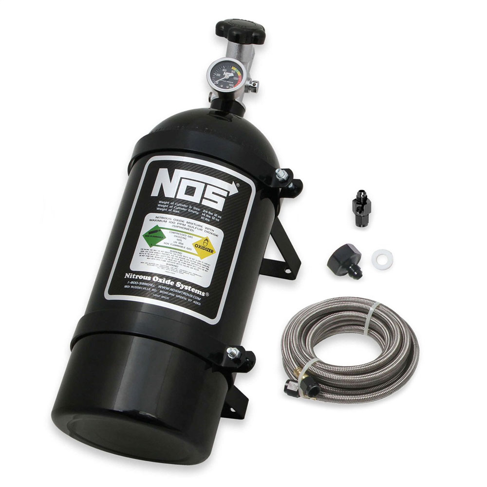 Nitrous Oxide System (NOS) Nitrous Oxide Bottle 14761BNOS; Black 10 lbs. 