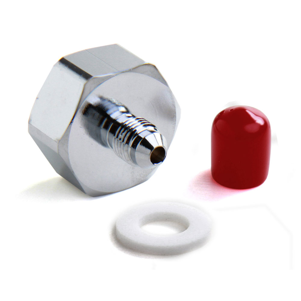 Nitrous Oxide System (NOS) Nitrous Oxide Bottle Nut 16220NOS; Bottle Nut and Washer Nitrous Adapter Chrome Type 660 Female Straight -04AN Male 