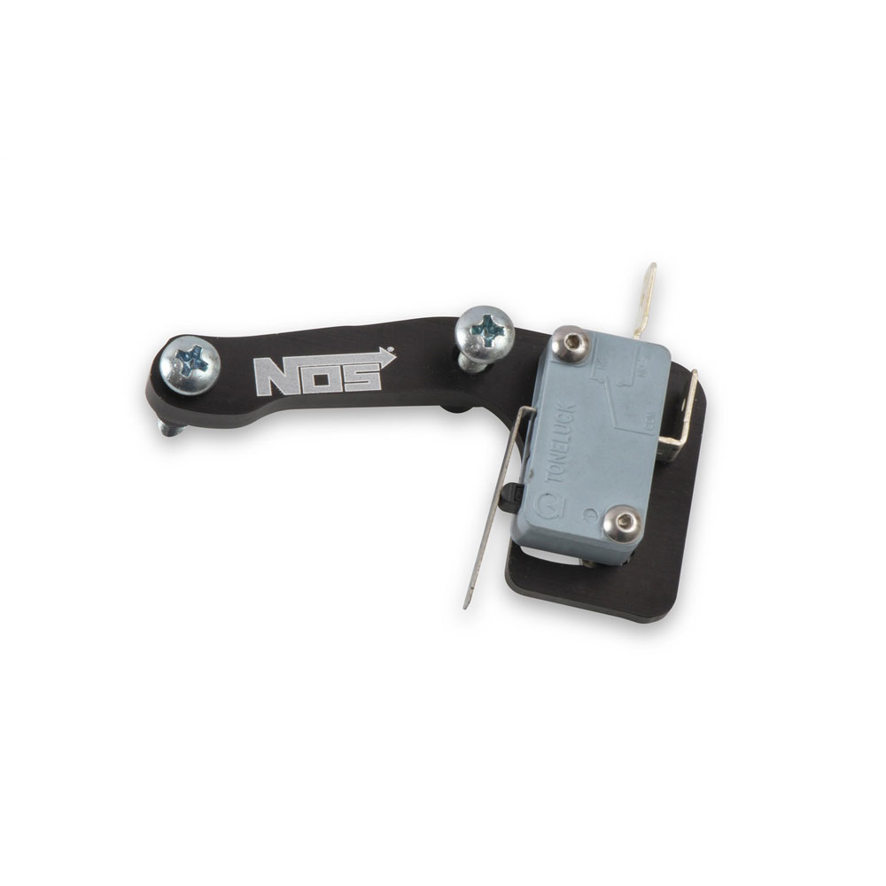 Nitrous Oxide System (NOS) Nitrous Oxide Micro Switch Bracket 16512NOS; Black Anodized Billet Aluminum Straight 1 Switch 