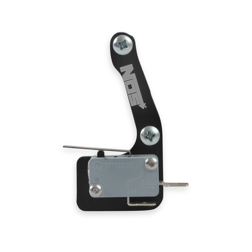 Nitrous Oxide System (NOS) Nitrous Oxide Micro Switch Bracket 16512NOS; Black Anodized Billet Aluminum Straight 1 Switch 