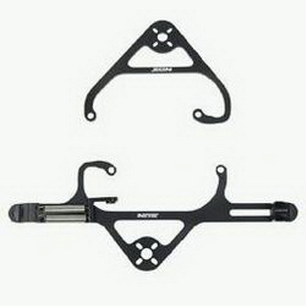Nitrous Oxide System (NOS) Nitrous Oxide Solenoid Mounting Bracket 16516NOS; Black Anodized Billet Aluminum Straight 2 Solenoid 