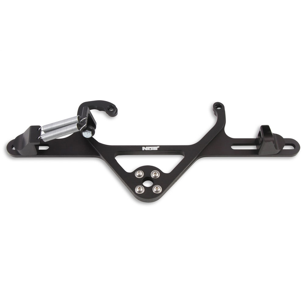 Nitrous Oxide System (NOS) Nitrous Oxide Solenoid Mounting Bracket 16516NOS; Black Anodized Billet Aluminum Straight 2 Solenoid 